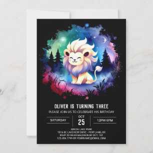 Kids Sweet Lion Birthday Invitation