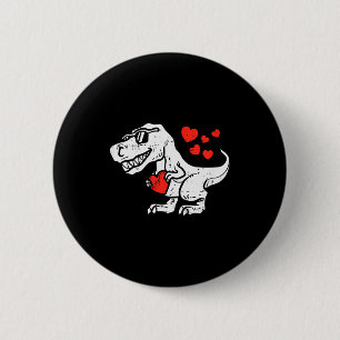 Kids T-rex Dino Hearts Cute Toddler Valentines Day 6 Cm Round Badge
