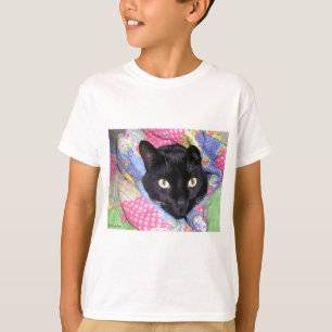 Kid's T-Shirt: Funny Cat wrapped in Blankets T-Shirt