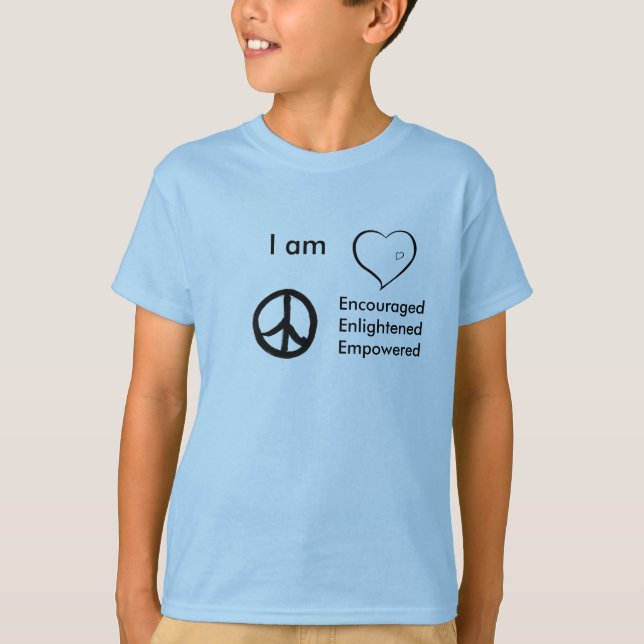 kids t-shirt heart peace, I am, EncouragedEnli... (Front)