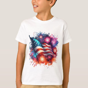 Kids T-Shirt-Patriotic Flag T-Shirt