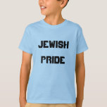 KIDS T SHIRTS - JEWISH PRIDE (BOTH SIDES)<br><div class="desc">Children's shirt says, "JEWISH PRIDE" on the front side and the back side is a colourful bold pop art image of the Mogen David. This great shirt is available also in 60 various styles and colours and through the customised button one can order in mens, women, and toddler sizes. Enjoy...</div>