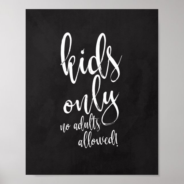 Kids Table Chalkboard 8x10 Sign for Wedding (Front)