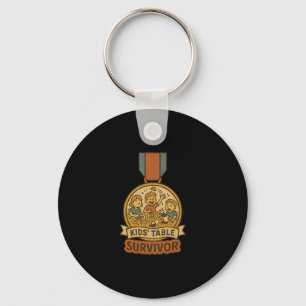 Kids' Table Survivor Thanksgiving Christmas Family Key Ring