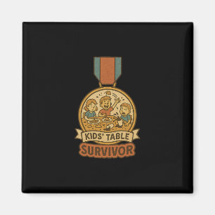 Kids' Table Survivor Thanksgiving Christmas Family Magnet