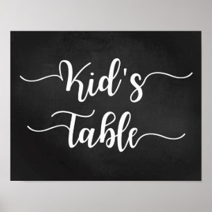 Kid's Table Wedding Sign   Modern Calligraphy Sign