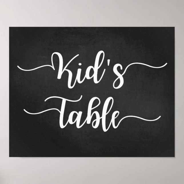 Kid's Table Wedding Sign | Modern Calligraphy Sign (Front)