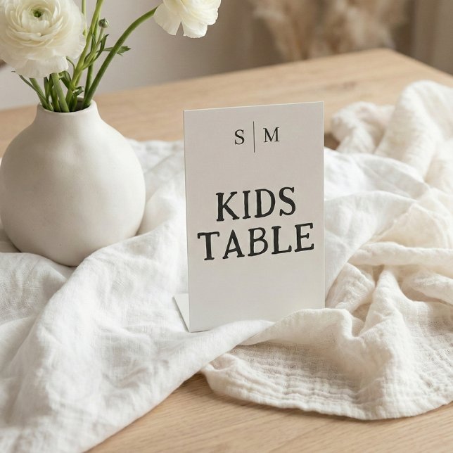 Kids Table White Wedding Pedestal Sign (Creator Uploaded)