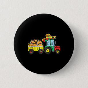 Kids Taco Tractor Cinco De Mayo Mexican Food Fiest 6 Cm Round Badge
