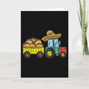 Kids Taco Tractor Cinco De Mayo Mexican Food Fiest Card