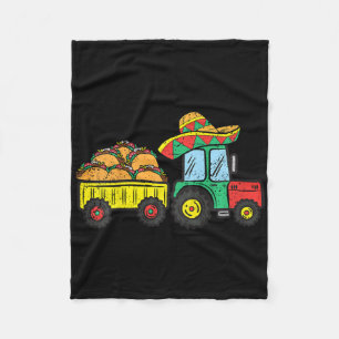 Kids Taco Tractor Cinco De Mayo Mexican Food Fiest Fleece Blanket