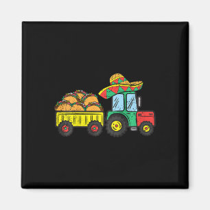 Kids Taco Tractor Cinco De Mayo Mexican Food Fiest Magnet