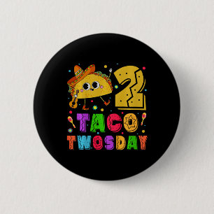 Kids Taco Twosday - Dos Toddler Birthday Party 2 Y 6 Cm Round Badge