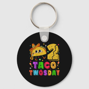 Kids Taco Twosday - Dos Toddler Birthday Party 2 Y Key Ring