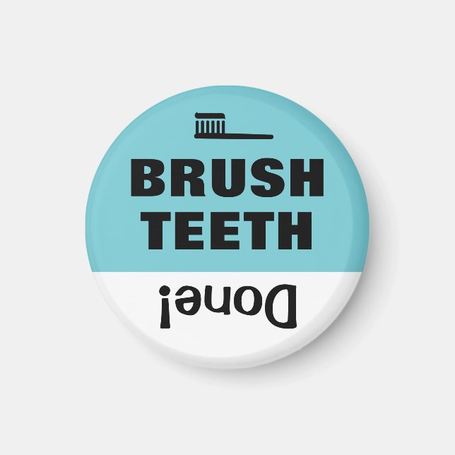 Kid's Task Chore List Reminder Magnet Brush Teeth (Front)