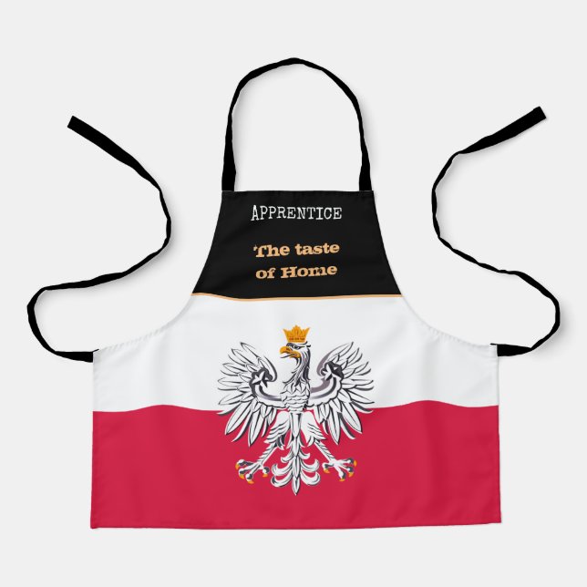 Kids Taste of Home & Polish Flag, Poland /Cooking Apron (Front)