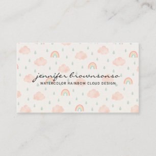 Kids Teacher Baby Sitter Cloud Rainbow Business Card