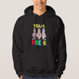 Kids Team Pre K Llama Teacher Student Back To Scho Hoodie