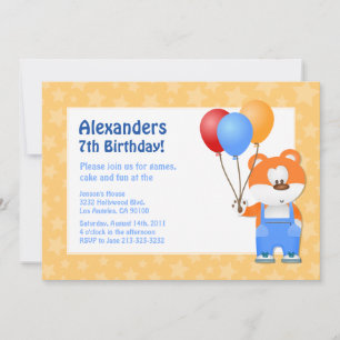 Kids Teddy Bear Birthday Party Invitation