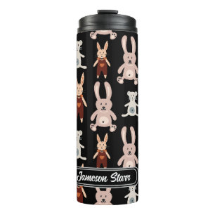 Kids' Teddy Bear Cat Panda Bunny Toy Pattern Thermal Tumbler