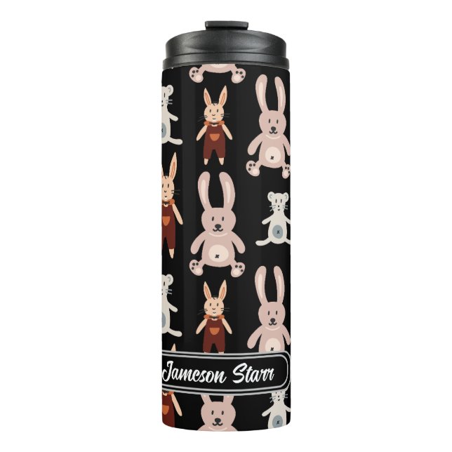 Kids' Teddy Bear Cat Panda Bunny Toy Pattern Thermal Tumbler (Front)