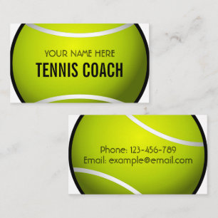 Kid's Tennis Coach Sports Instructor Professional Business Card
