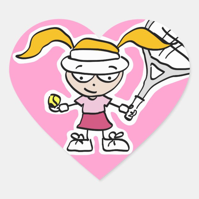 Kids tennis stickers with cute cartoon (Front)
