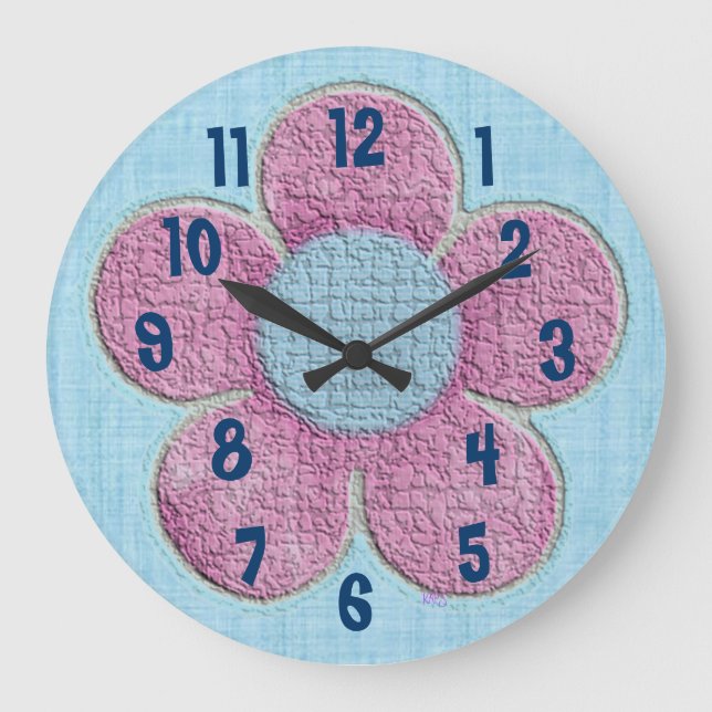 Kids Textured Flower Wall Clock (Front)