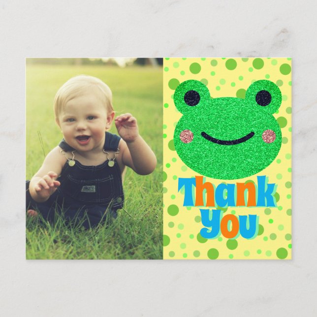Kids Thank you Frog Kindergarten Postcard (Front)