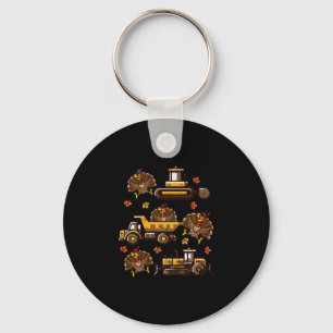 Kids Thanksgiving Construction Trucks Fall Toddler Key Ring