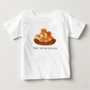 Kids thanksgiving funny graphic tshirt rolls cute