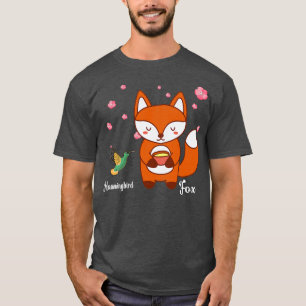 Kids The Cute Fo And Hummingbird, Sakura Blossom F T-Shirt