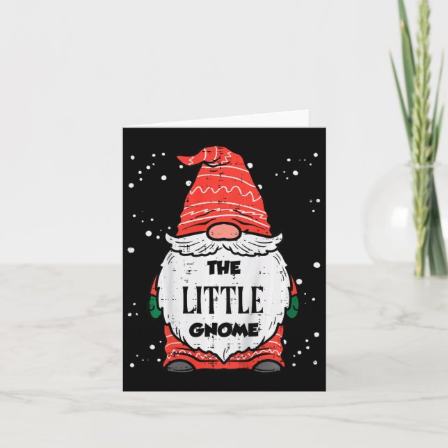 Kids The Little Gnome Xmas Matching Christmas Fami Card (Front)