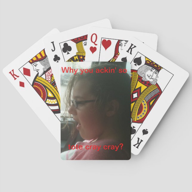 Kids think they are so hip with their crazy talk?! playing cards (Back)