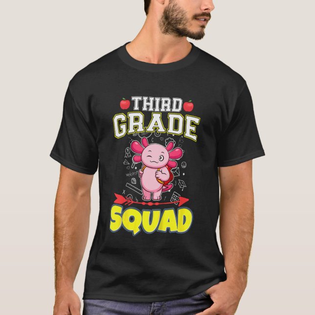 Kids Third Grade Squad  Elementary Primary School  T-Shirt (Front)