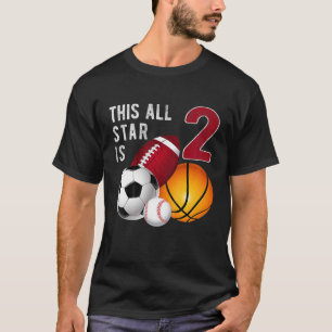 Kids This All Star Is 2 Years Old Gift For Kids Bi T-Shirt