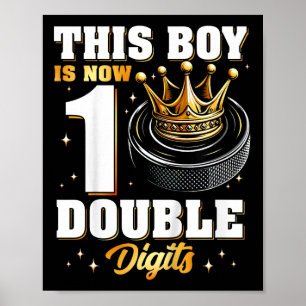 Kids This Boy Double Digits Ten Hockey 10 Years Ol Poster