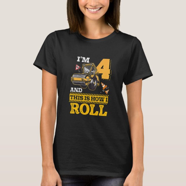 Kids This Is How I Roll Asphalt Roller 4 Year Old  T-Shirt (Front)