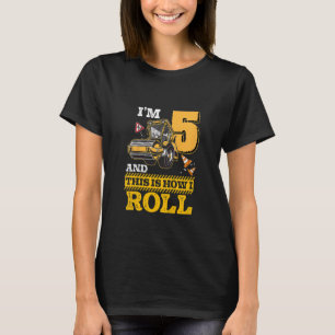 Kids This Is How I Roll Asphalt Roller 5 Year Old T-Shirt