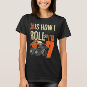 Kids This is How I Roll Monster Truck 7th Birthday T-Shirt