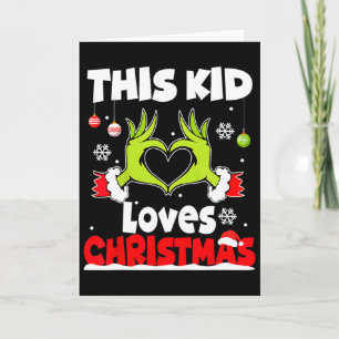 Kids This Kid Loves Christmas Xmas Pajama Toddlers Card