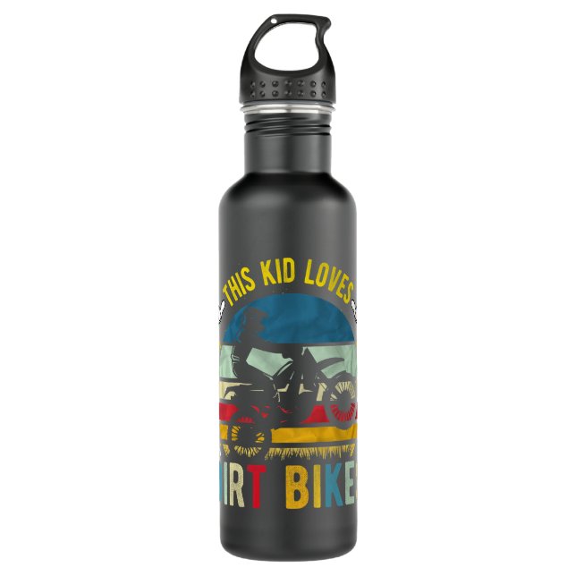 Kids This Kid Loves Dirt Bikes Motocross Dirt Bike 710 Ml Water Bottle (Front)