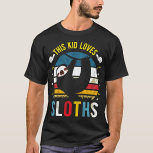 Kids This Kid Loves Sloths Boys And Girls Sloth Gi T-Shirt