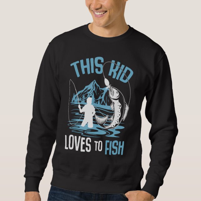 Kids This Kid Loves to Fish Bass Fishing Fisherman Sweatshirt (Front)