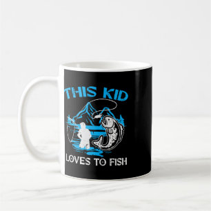Kids This Kid Loves To Fish Cute Boys Girls Kids T Coffee Mug