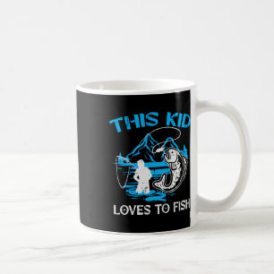 Kids This Kid Loves To Fish Cute Boys Girls Kids T Coffee Mug