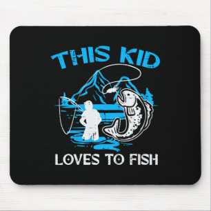 Kids This Kid Loves To Fish Cute Boys Girls Kids T Mouse Pad