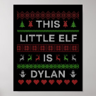 Kids This Little Elf Is Dylan Ugly Christmas Sweat Poster