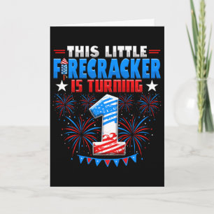 Kids This Little Firecracker Is Turning 1 Birthday Card