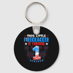 Kids This Little Firecracker Is Turning 1 Birthday Key Ring